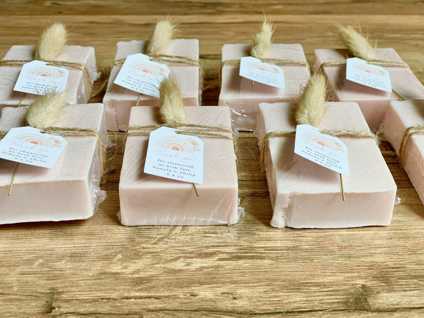 Pink Boho Rainbow Girl Baby Shower Soap Favors set of 8