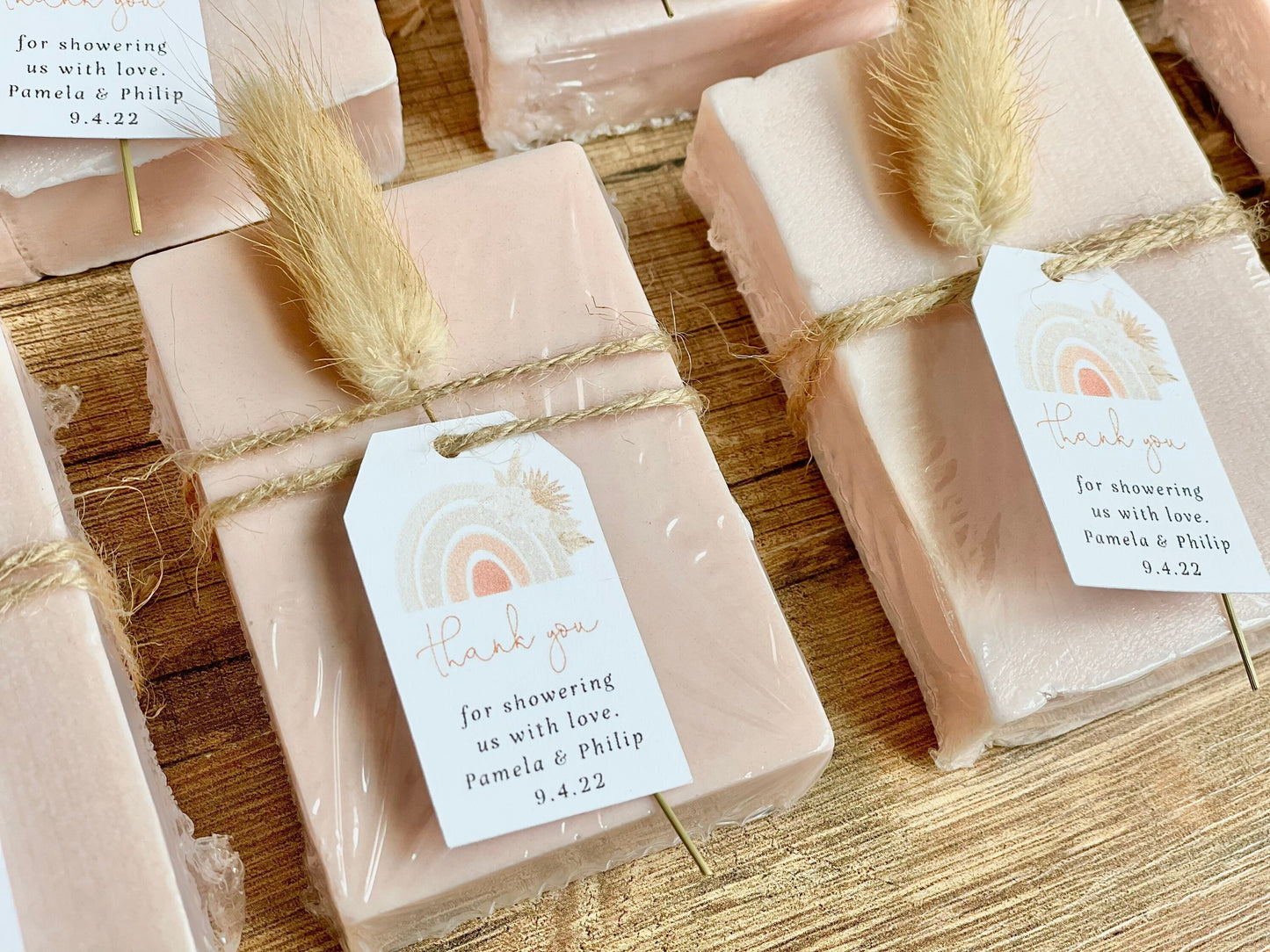 Pink Boho Rainbow Girl Baby Shower Soap Favors set of 8