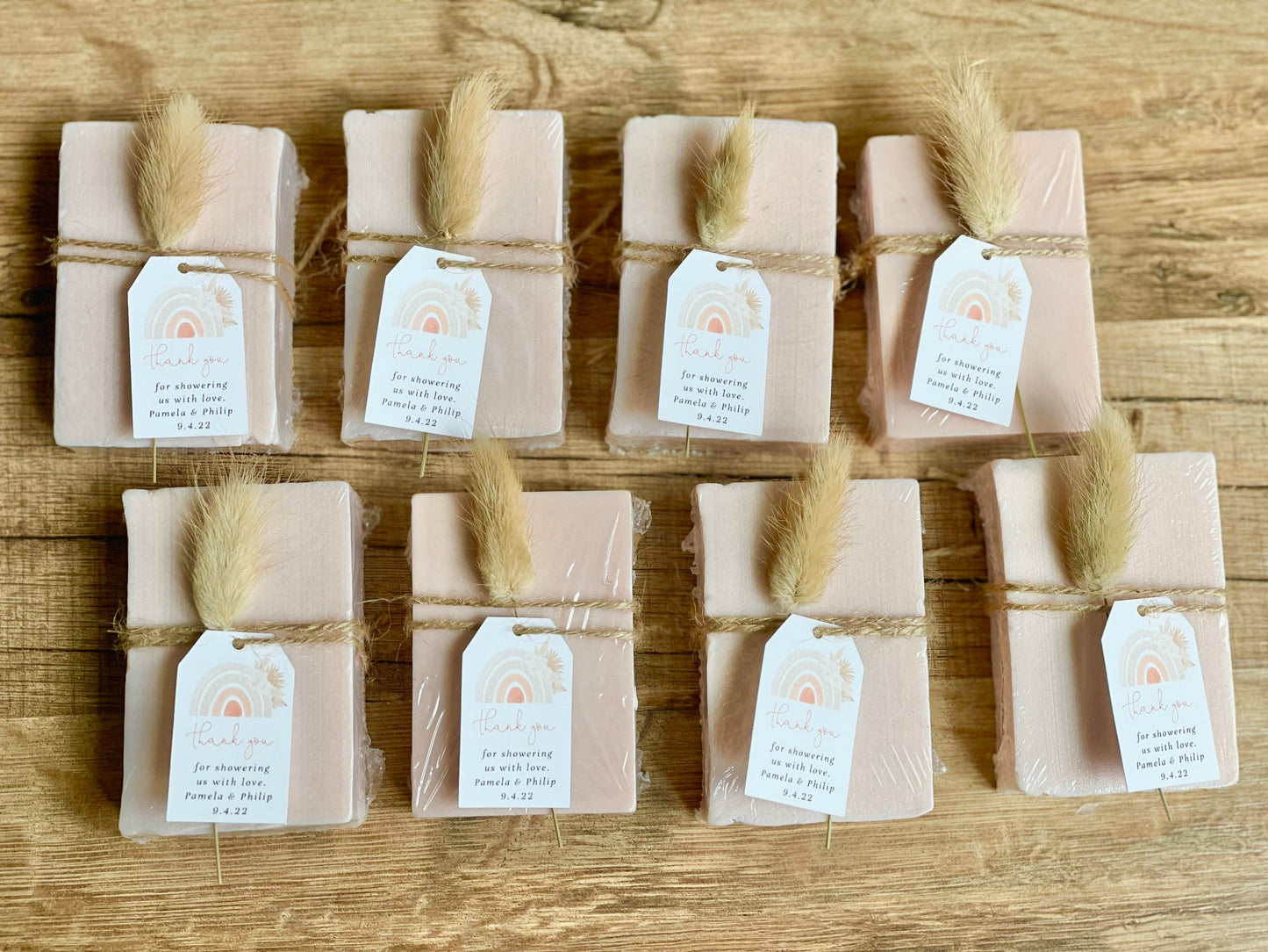 Pink Boho Rainbow Girl Baby Shower Soap Favors set of 8