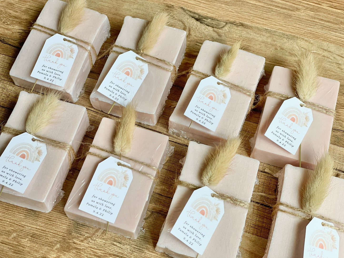 Pink Boho Rainbow Girl Baby Shower Soap Favors set of 8