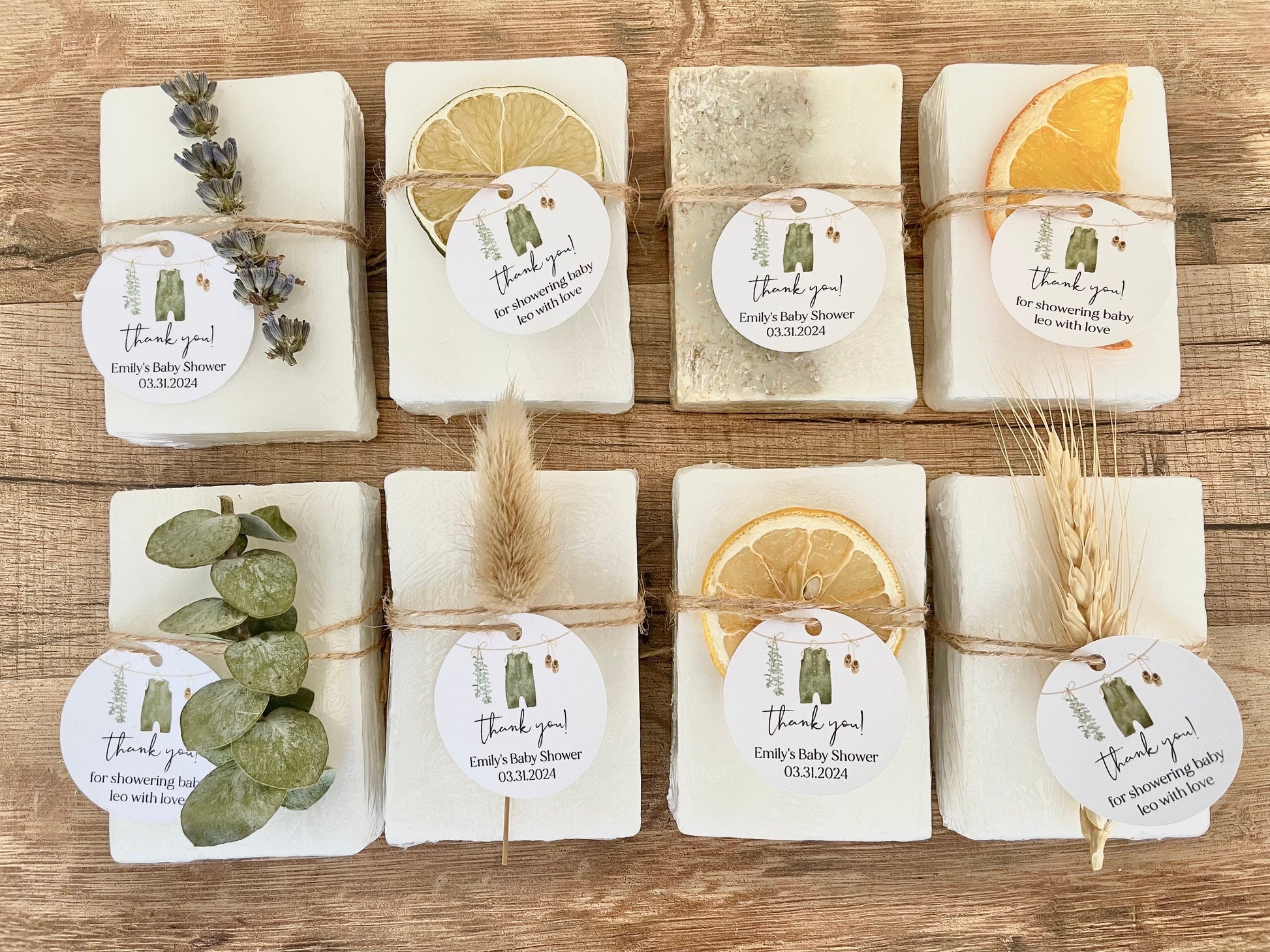 handmade bars of soap for personalized baby shower favors