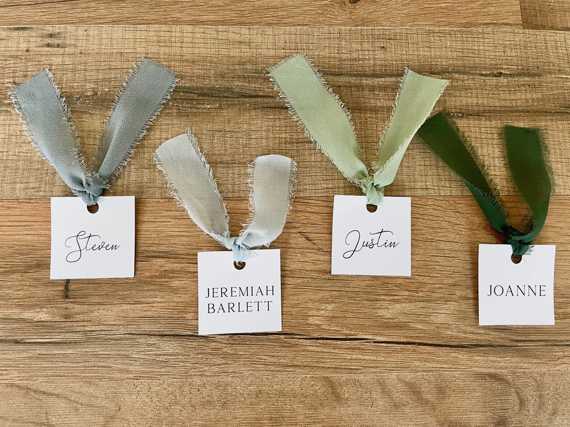 Custom Name Tags Wedding Place Cards Printed with Ribbon
