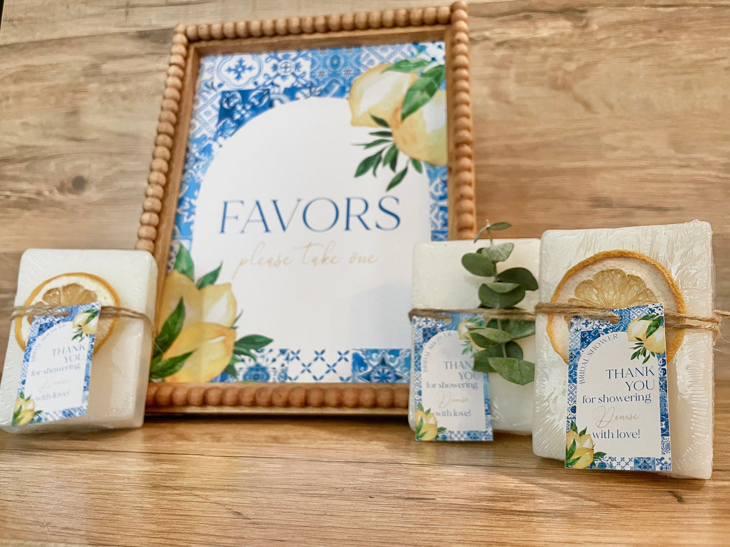 Printed Favor Sign for Amalfi Italy Greece Lemon Bridal Shower