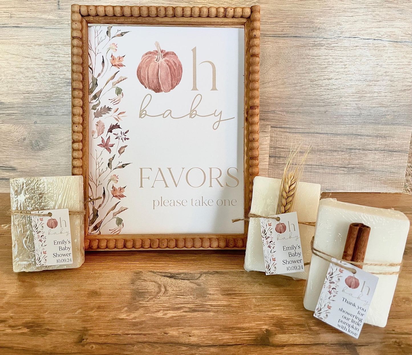 Oh Baby Fall Pumpkin Baby Shower Soap Favors