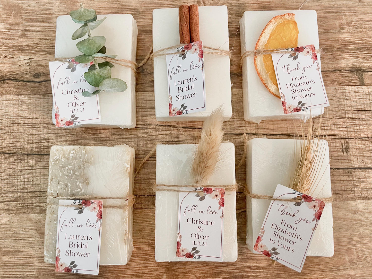 Fall in Love Bridal Shower Soap Favors set of 8