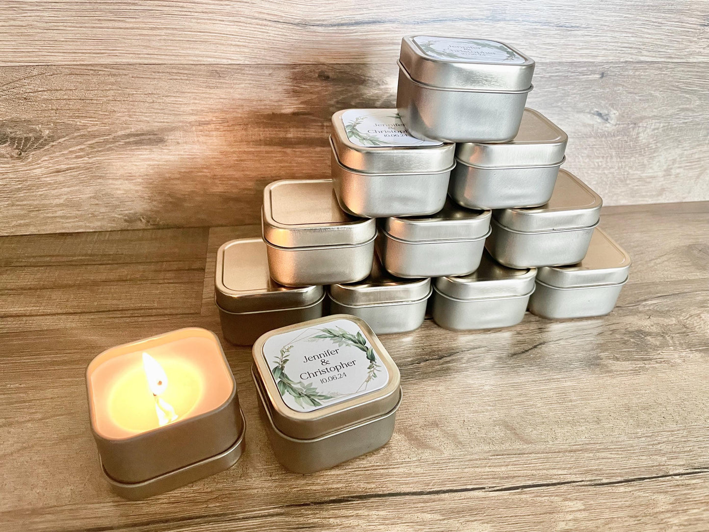 Gold Mini Candle, Bridal Shower Favors for Guests, Candle Wedding Favors for Guests, Personalized Bulk Favors, Custom Wedding Candles