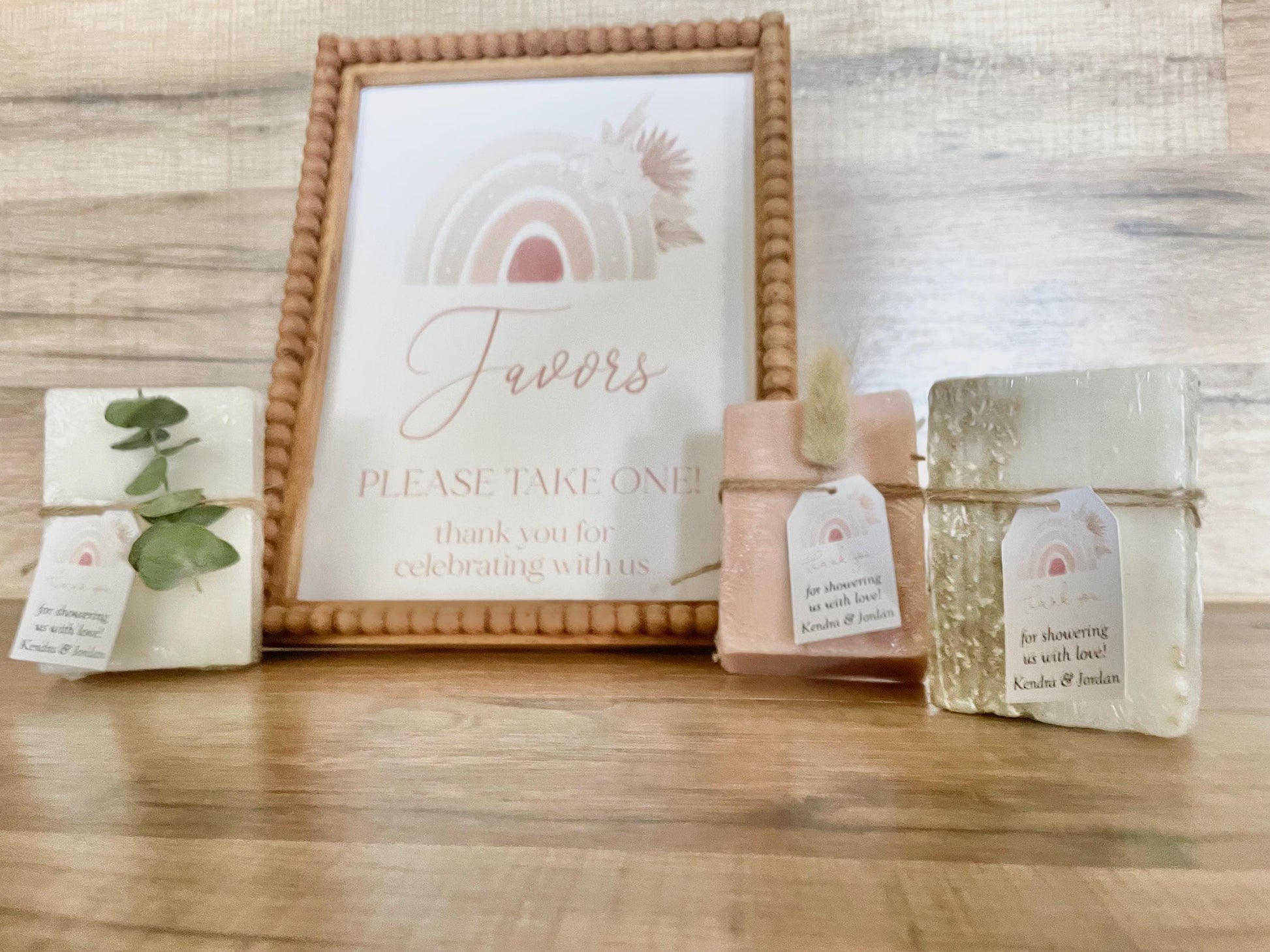Printed Favor Sign for Pink Rainbow Boho Baby Shower Favors