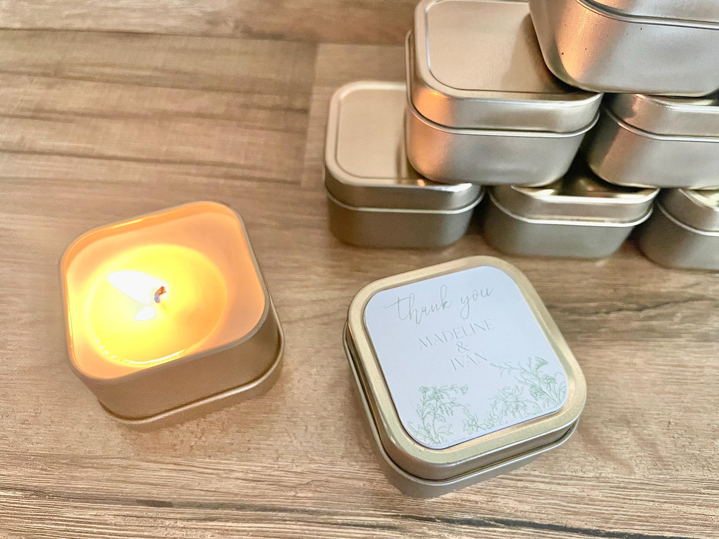 Gold Mini Candle, Bridal Shower Favors for Guests, Candle Wedding Favors for Guests, Personalized Bulk Favors, Custom Wedding Candles