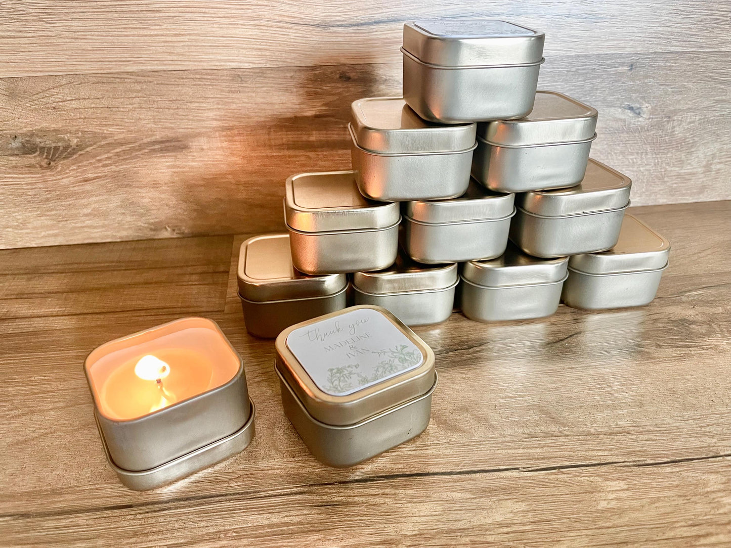 Gold Mini Candle, Bridal Shower Favors for Guests, Candle Wedding Favors for Guests, Personalized Bulk Favors, Custom Wedding Candles