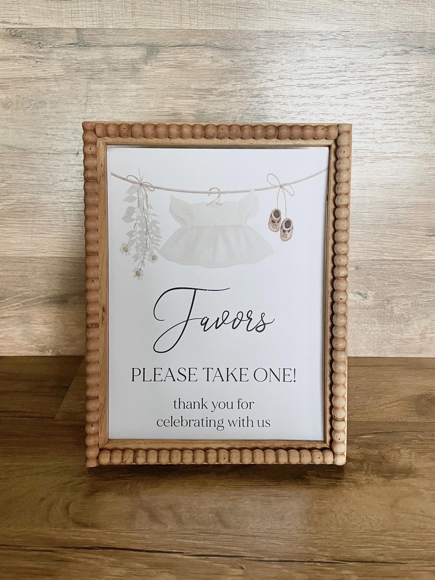 Printed Favor Sign for Girl Baby Shower Favors