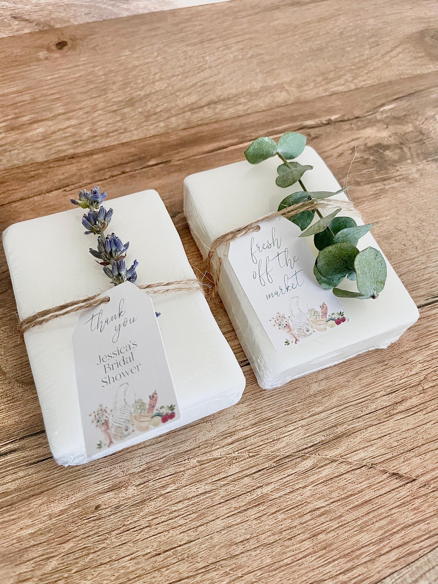 “locally grown” theme personalized baby shower favors