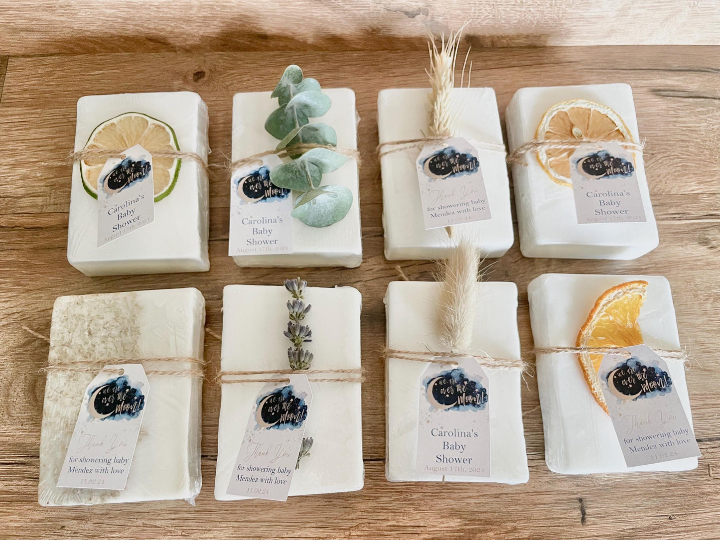 Over the Moon Baby Shower Favors - Gender Neutral Baby Shower Personalized Favors - Handmade Soap Bars with Essential Oils