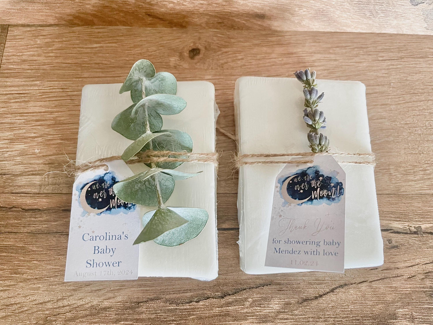 Over the Moon Baby Shower Favors - Gender Neutral Baby Shower Personalized Favors - Handmade Soap Bars with Essential Oils