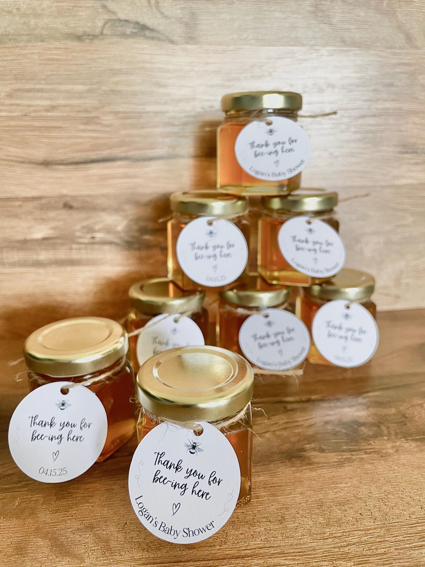 Mini Honey Jar Wedding Favors: Personalized Bridal Shower Gift