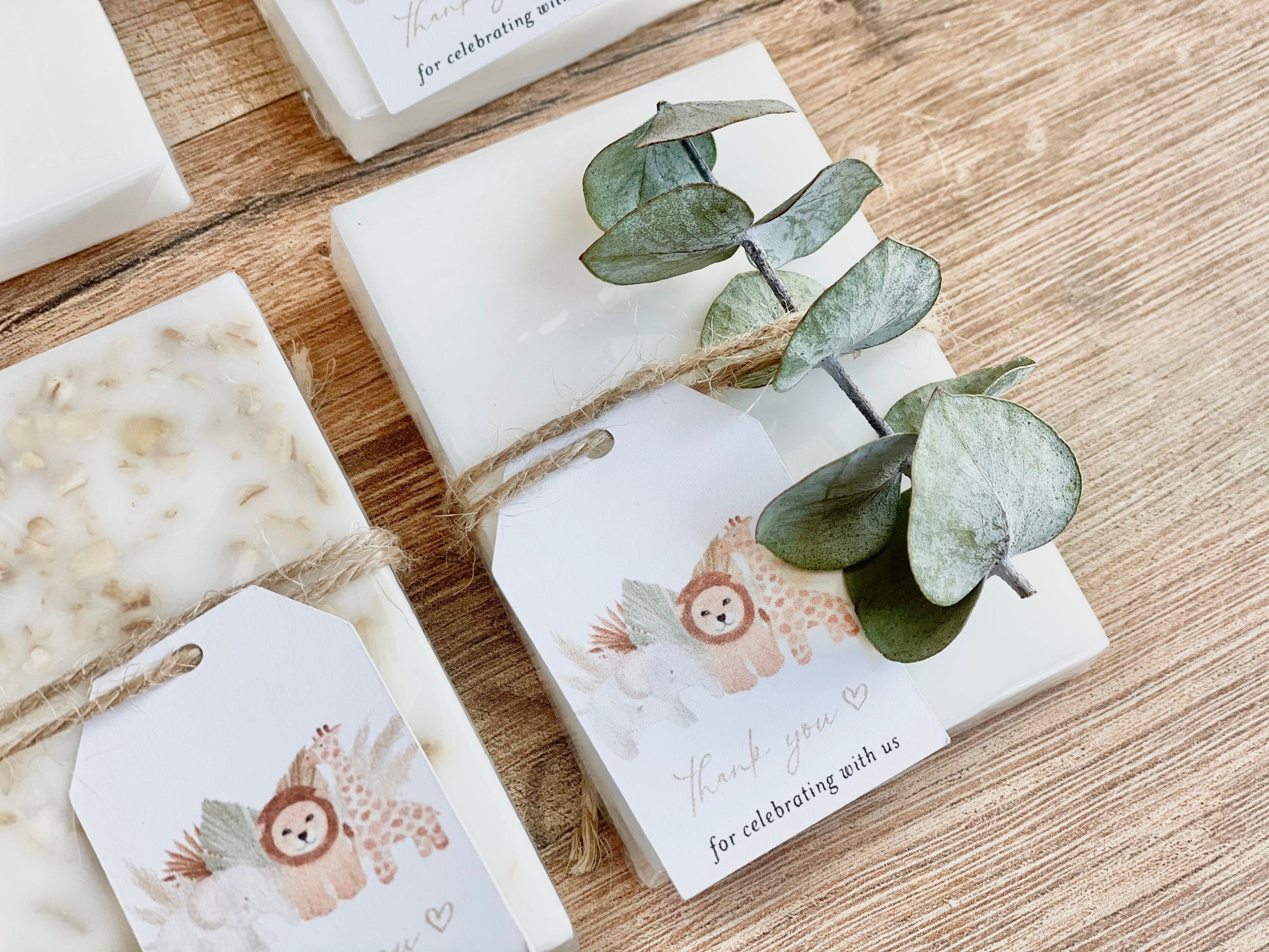 Safari Baby Shower Soap Favors: Jungle Theme, Essential Oils, Set of 8