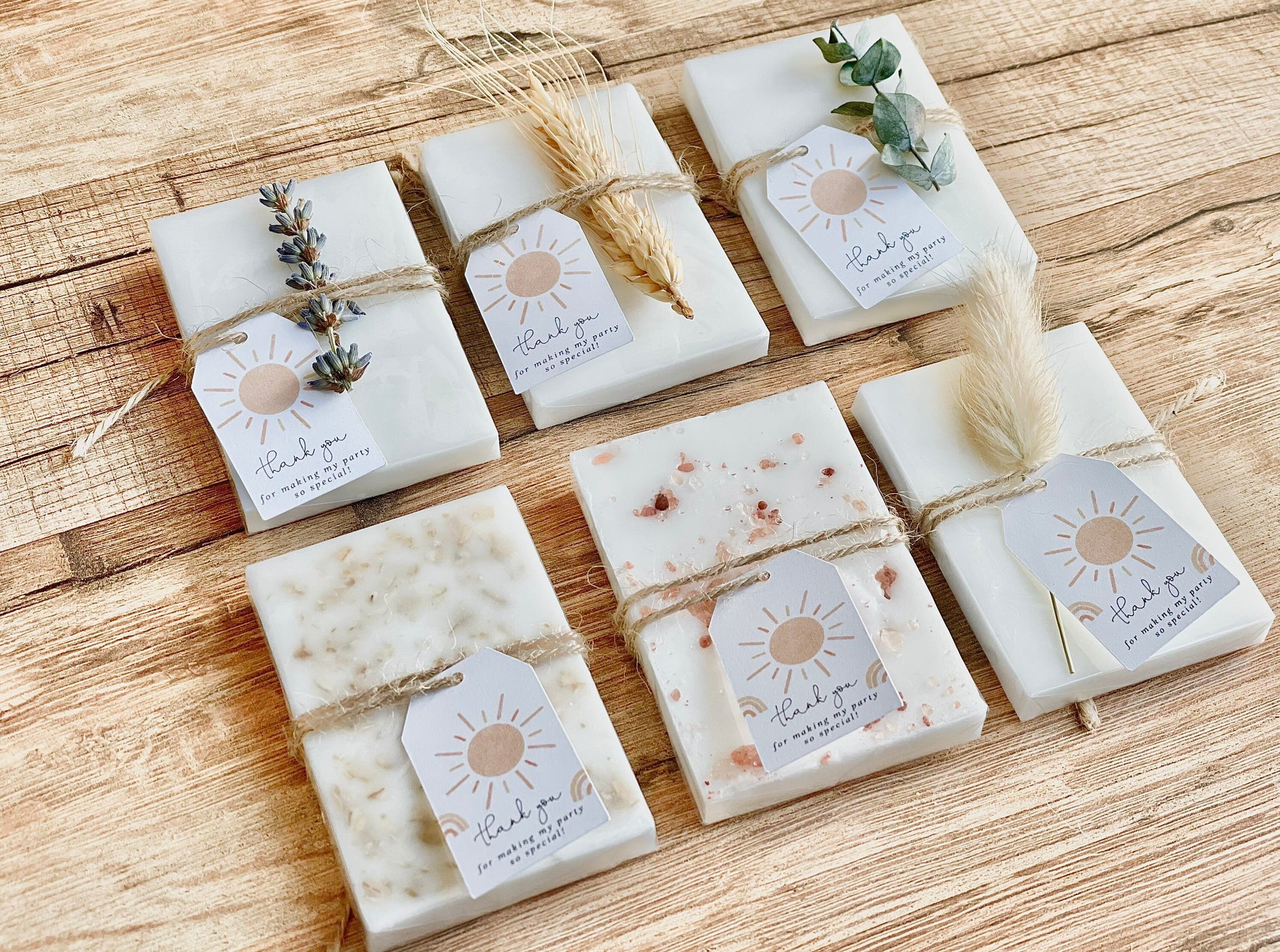 Boho Sunshine Birthday Party / Baby Shower Soap Favors Set of 8
