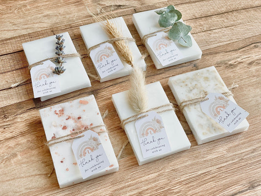 Pink Boho Rainbow 1st Birthday Soap Favors Set of 8