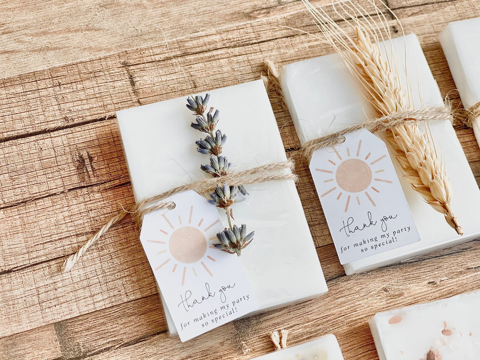 Boho Sunshine Birthday Party / Baby Shower Soap Favors Set of 8