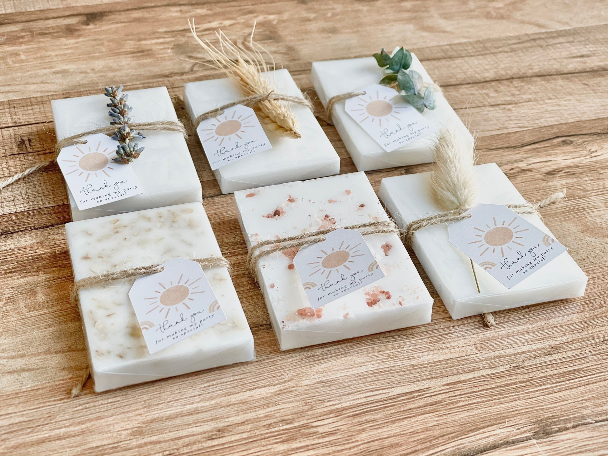 Boho Sunshine Birthday Party / Baby Shower Soap Favors Set of 8