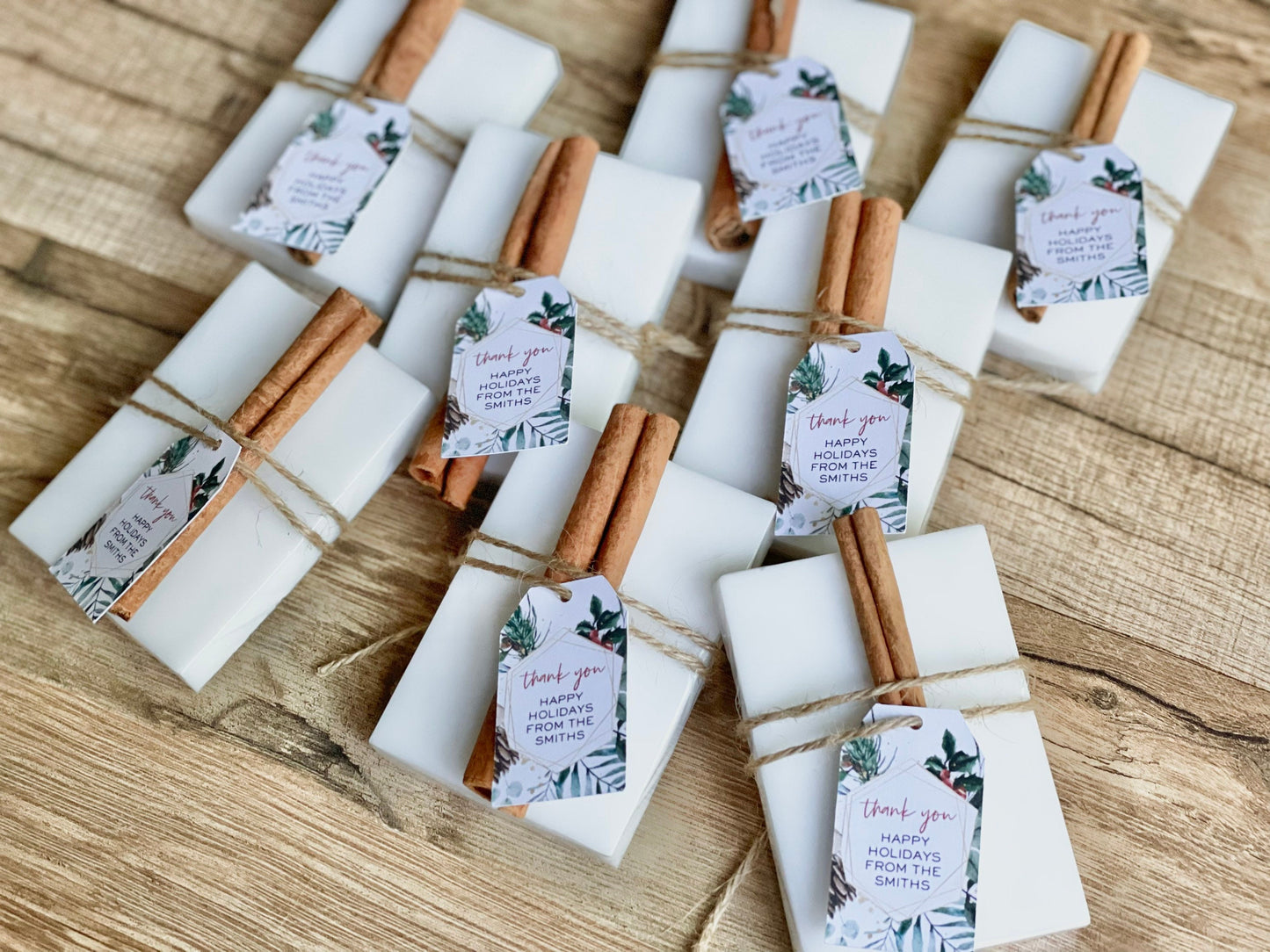 Personalized Christmas Soap Favors – Set of 8 Handmade Holiday Soaps | Stocking Stuffer Gifts | Christmas Party Favors