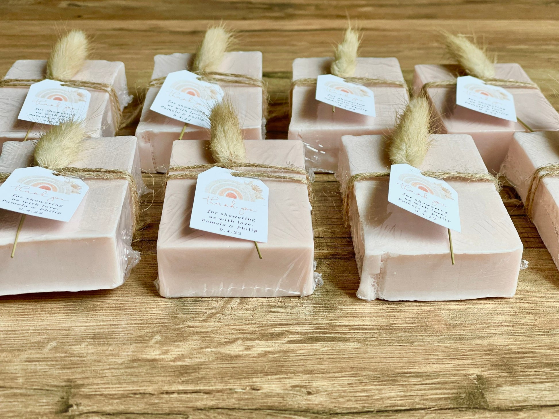 Pink Boho Rainbow Girl Baby Shower Soap Favors set of 8