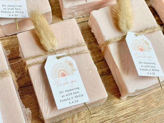 Pink Boho Rainbow Girl Baby Shower Soap Favors set of 8