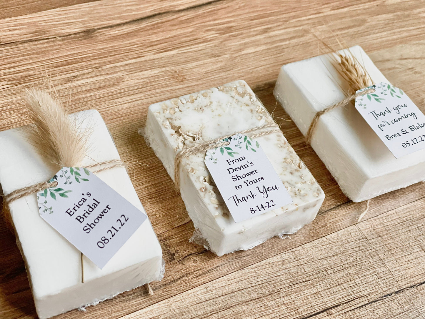 Essential Oil Soap Bridal Shower Soap Favors for Guests with Greenery Tag set of 8