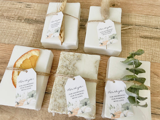 Pumpkin Fall Baby Shower Party Soap Favors