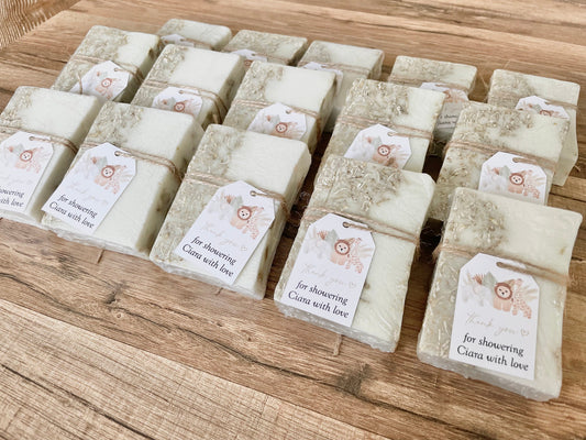 Safari Baby Shower Soap Favors: Jungle Theme, Essential Oils, Set of 8