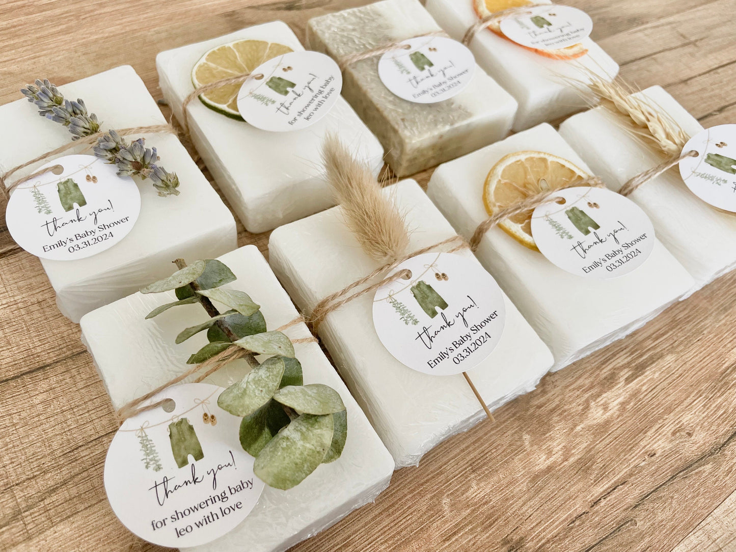 handmade bars of soap for personalized baby shower favors