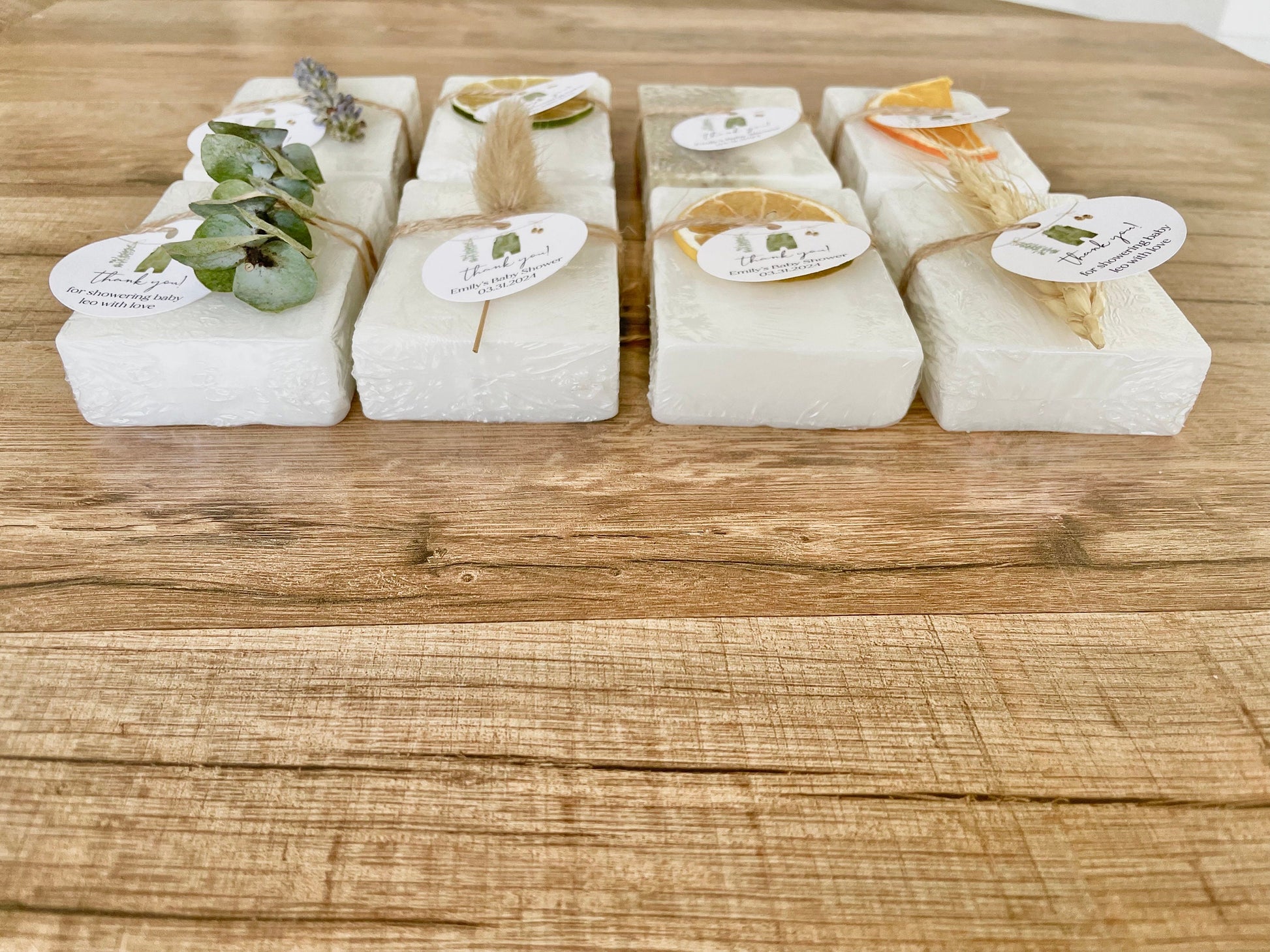 handmade bars of soap for personalized baby shower favors
