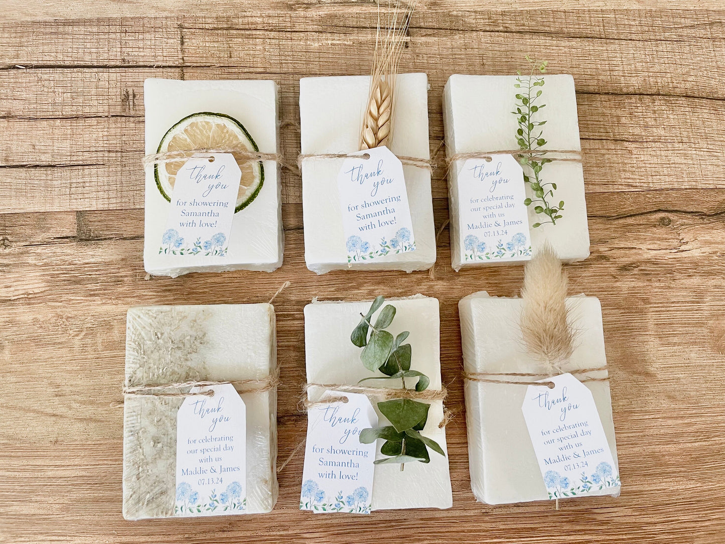 Blue Hydrangea Bridal Shower Favors for Guests in Bulk Soap Favors set of 8