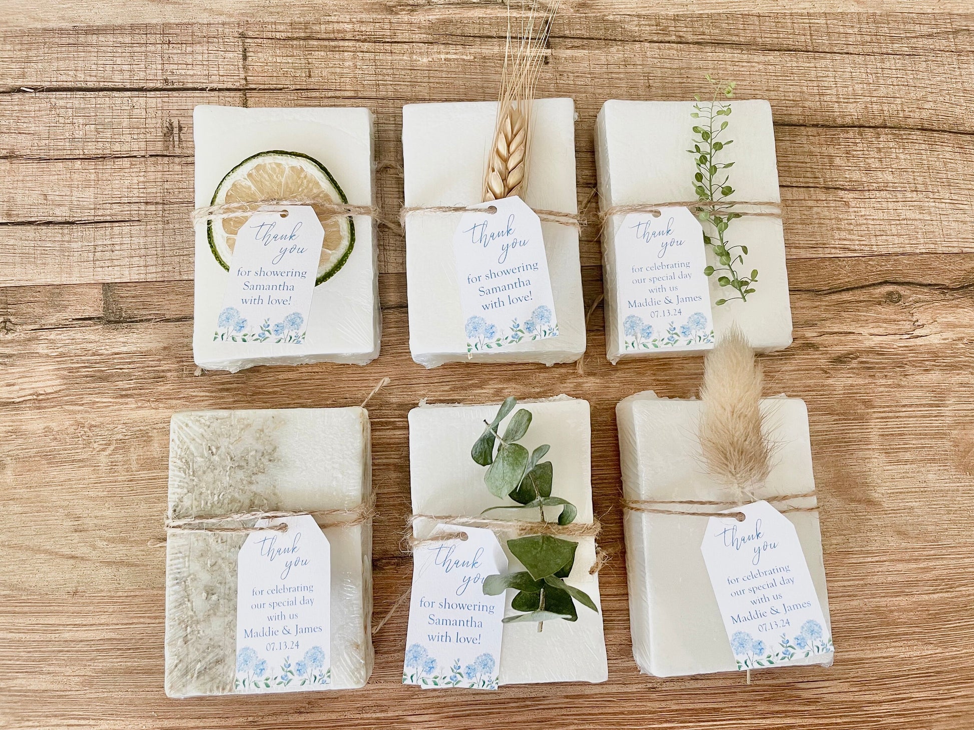 Blue Hydrangea Bridal Shower Favors for Guests in Bulk Soap Favors set of 8