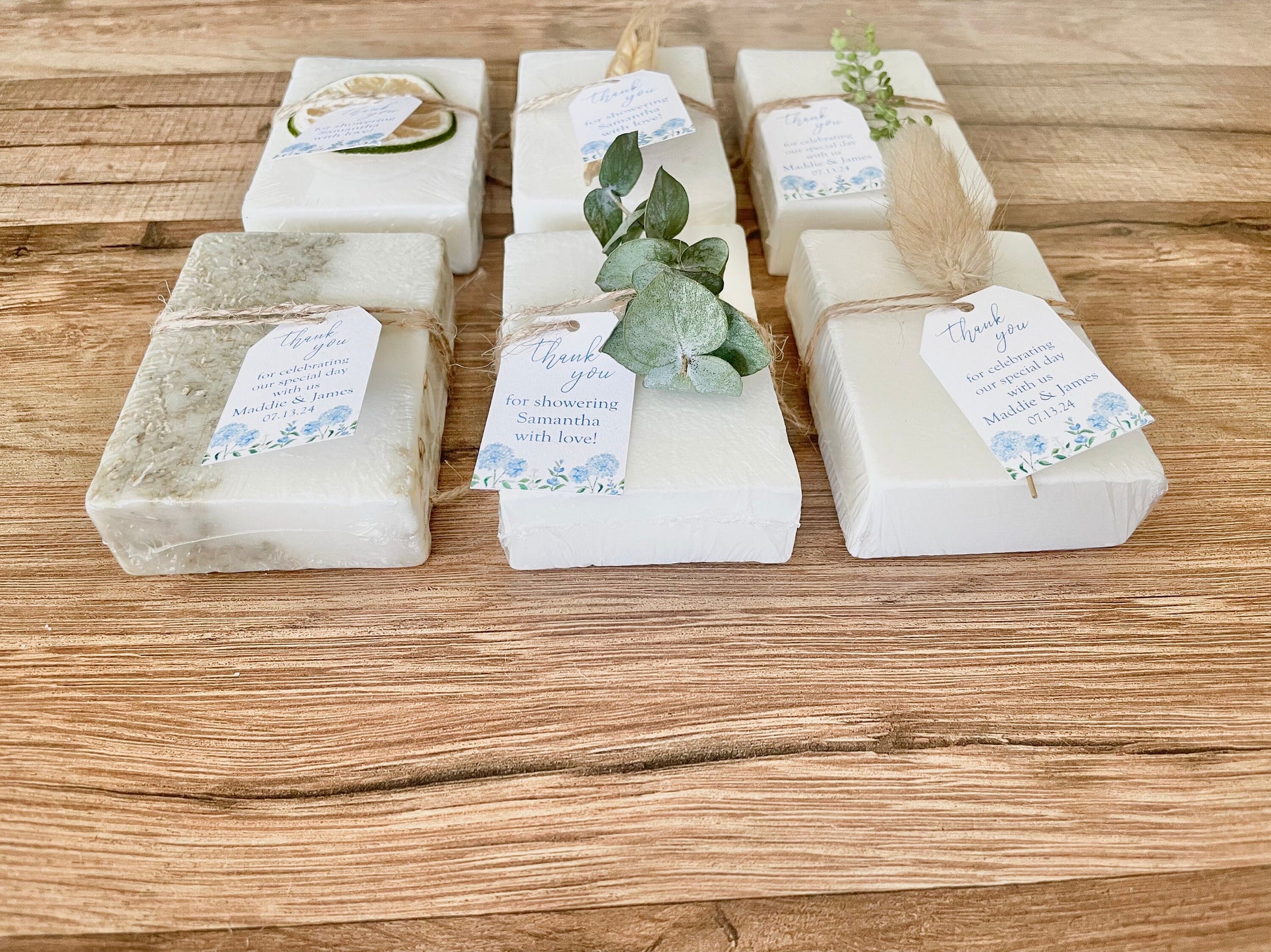 Blue Hydrangea Bridal Shower Favors for Guests in Bulk Soap Favors set of 8