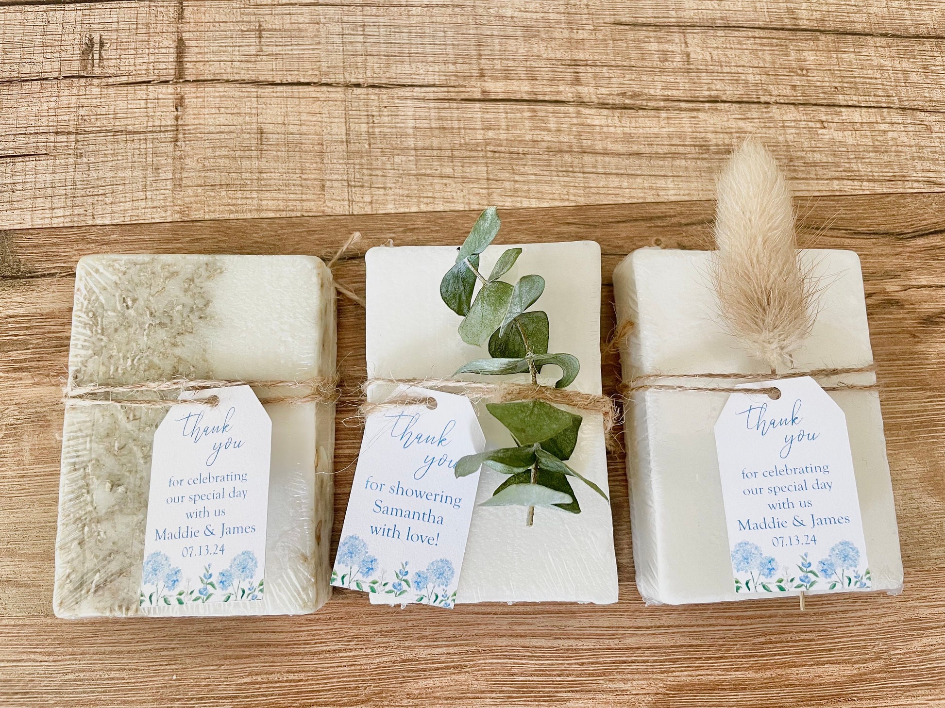 Blue Hydrangea Bridal Shower Favors for Guests in Bulk Soap Favors set of 8