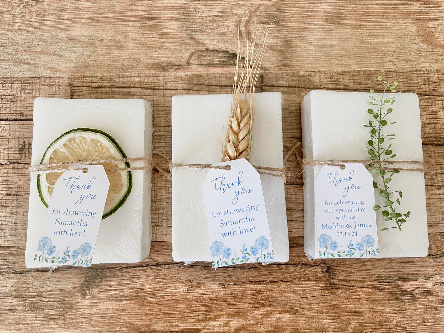 Blue Hydrangea Bridal Shower Favors for Guests in Bulk Soap Favors set of 8