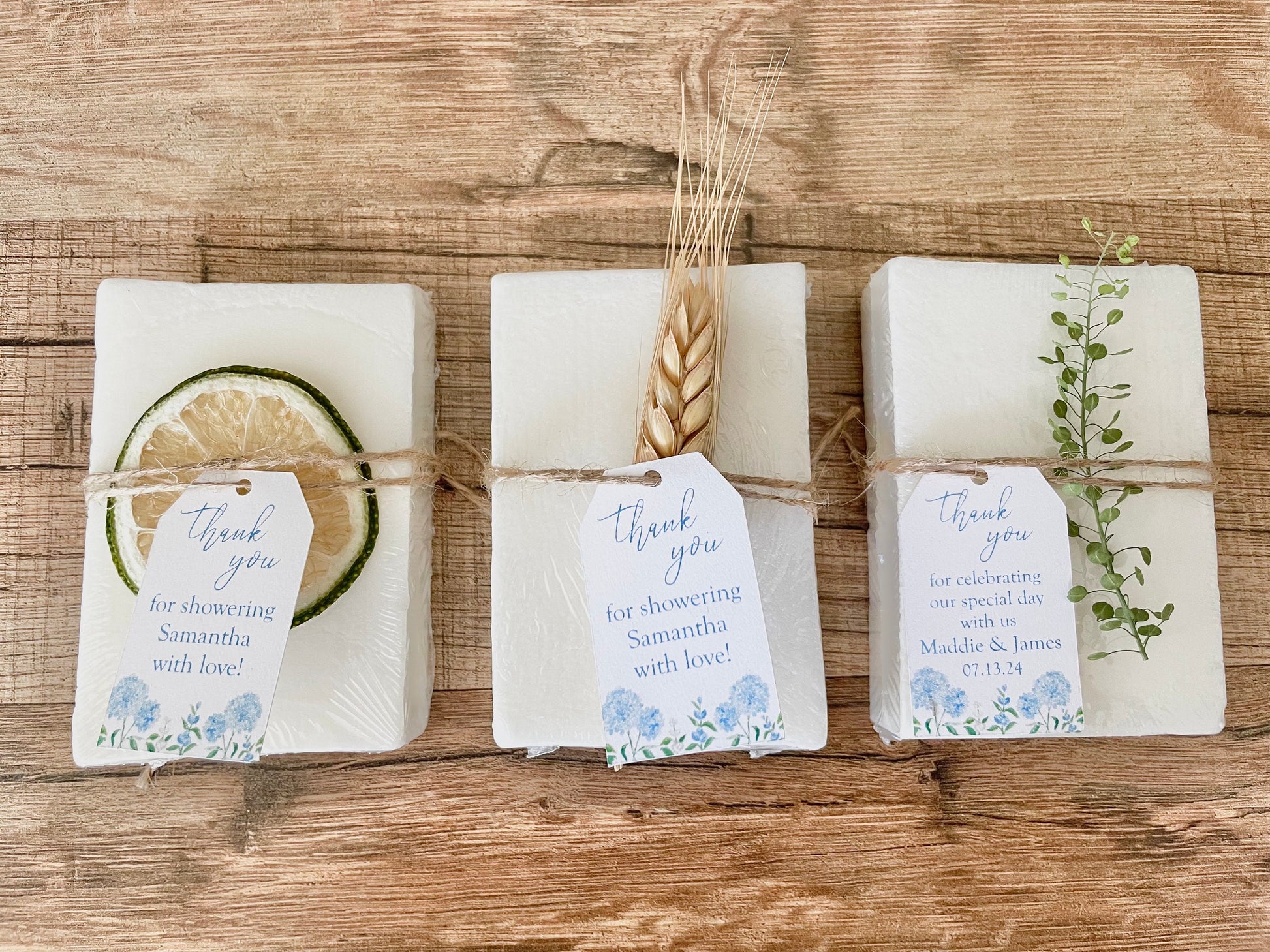 Blue Hydrangea Bridal Shower Favors for Guests in Bulk Soap Favors set of 8