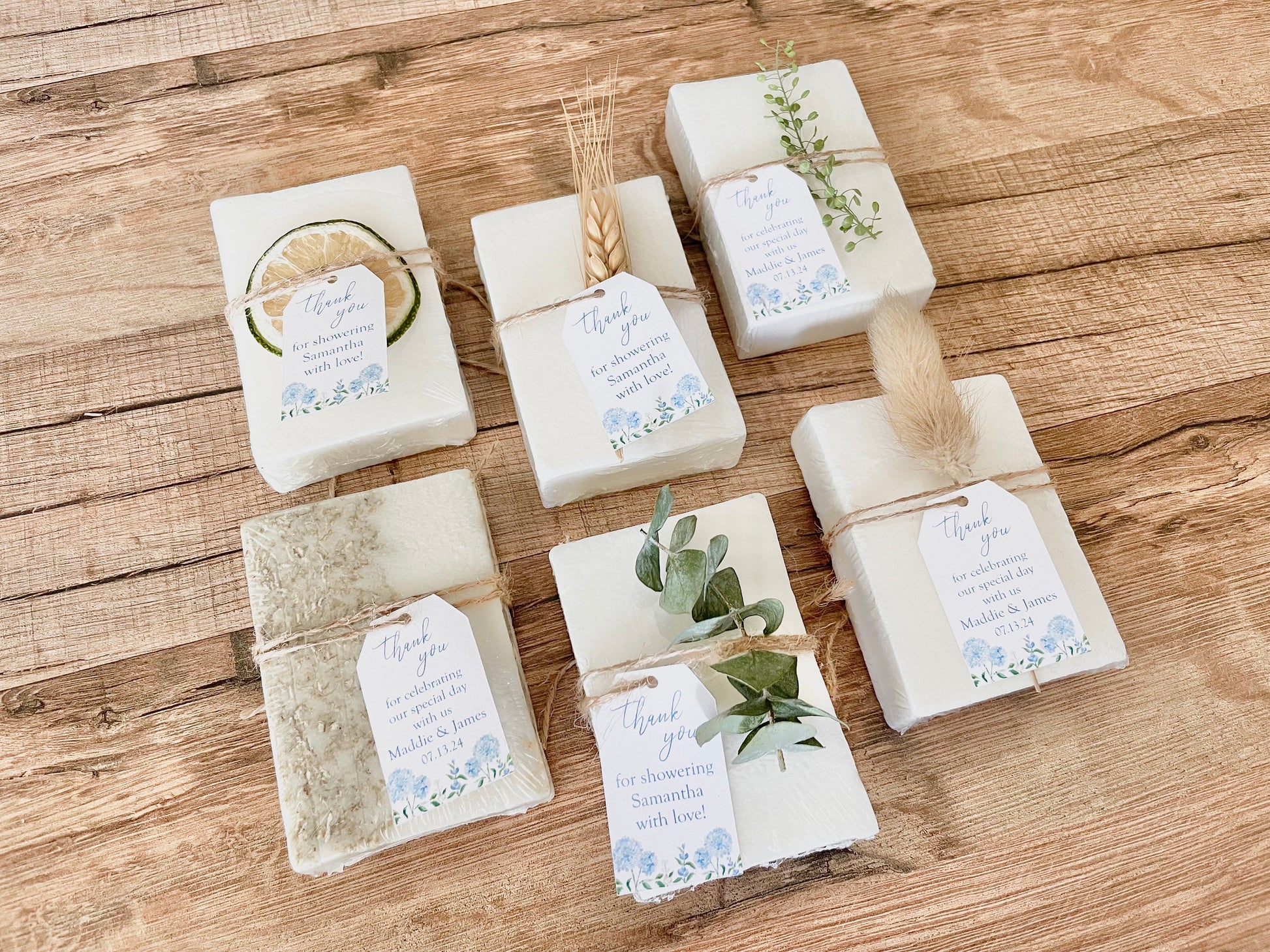 Blue Hydrangea Bridal Shower Favors for Guests in Bulk Soap Favors set of 8