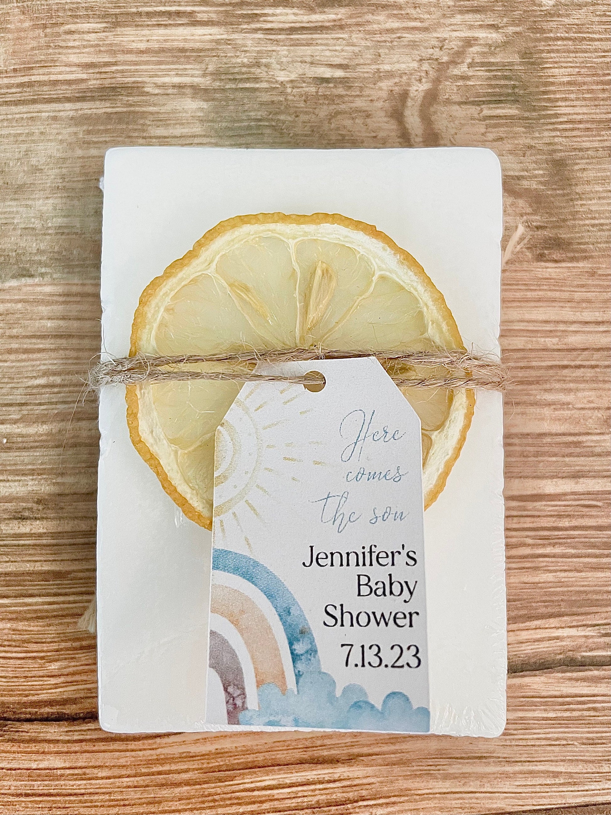 Here Comes the Son Personalized Baby Shower Favors