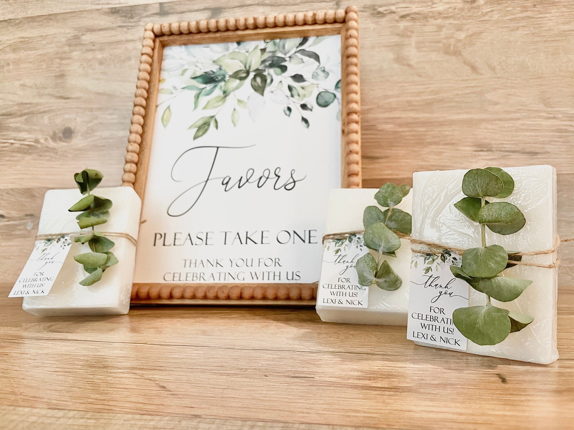 Printed Favor Sign for Eucalyptus Greenery Bridal Shower Wedding Baby Shower