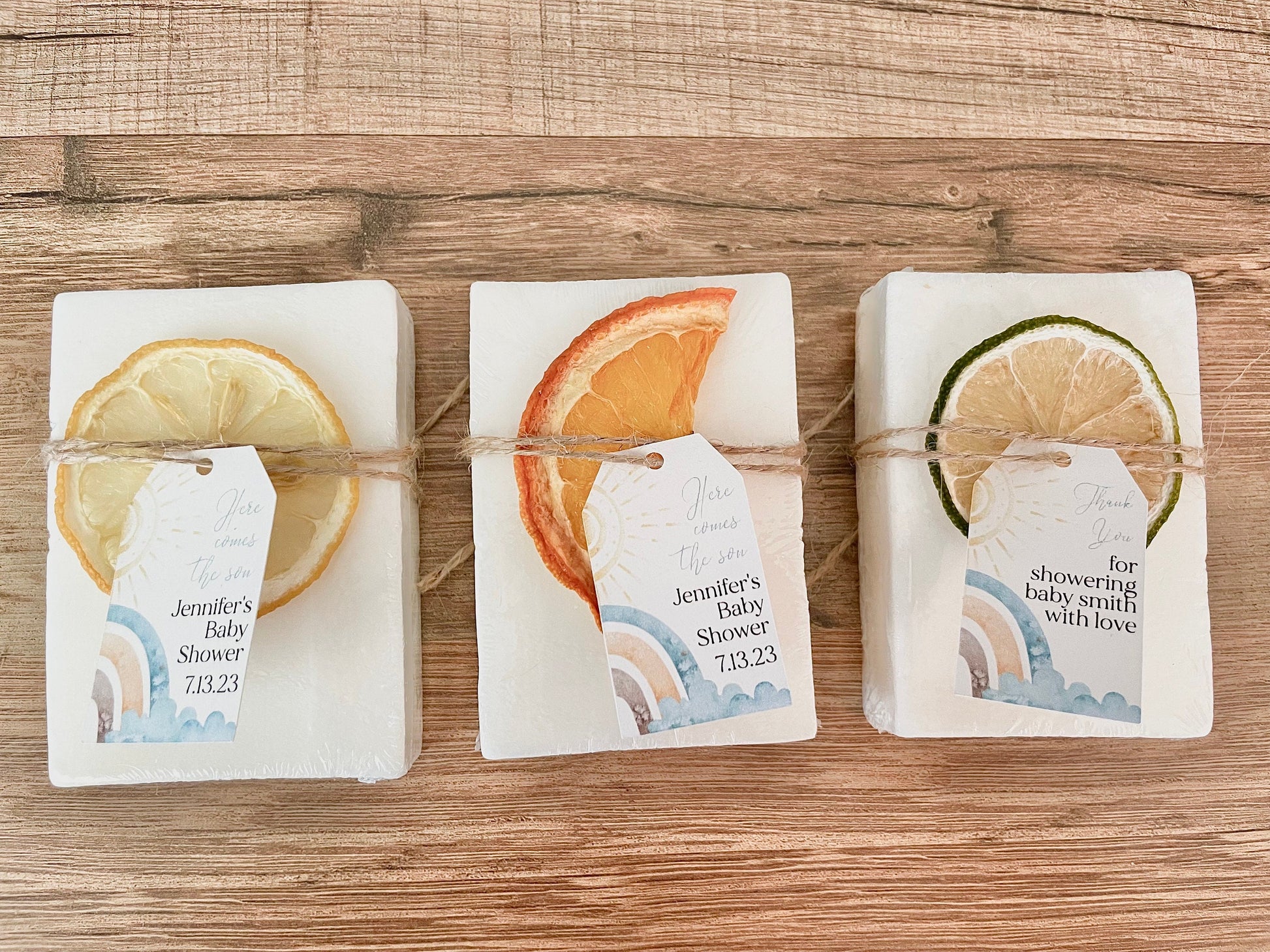 Here Comes the Son Personalized Baby Shower Favors