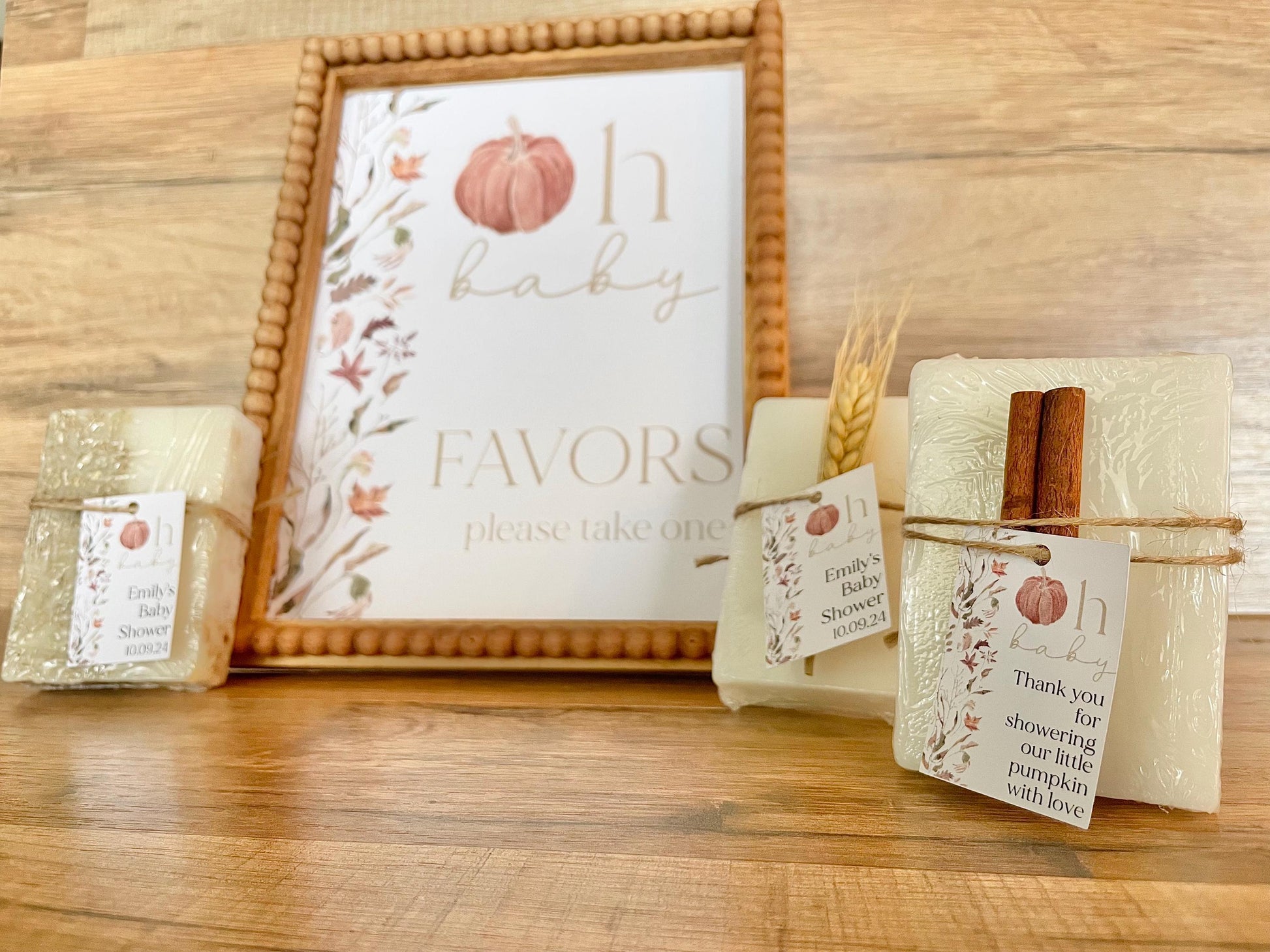Printed Favor Sign for Fall Pumpkin Baby Shower