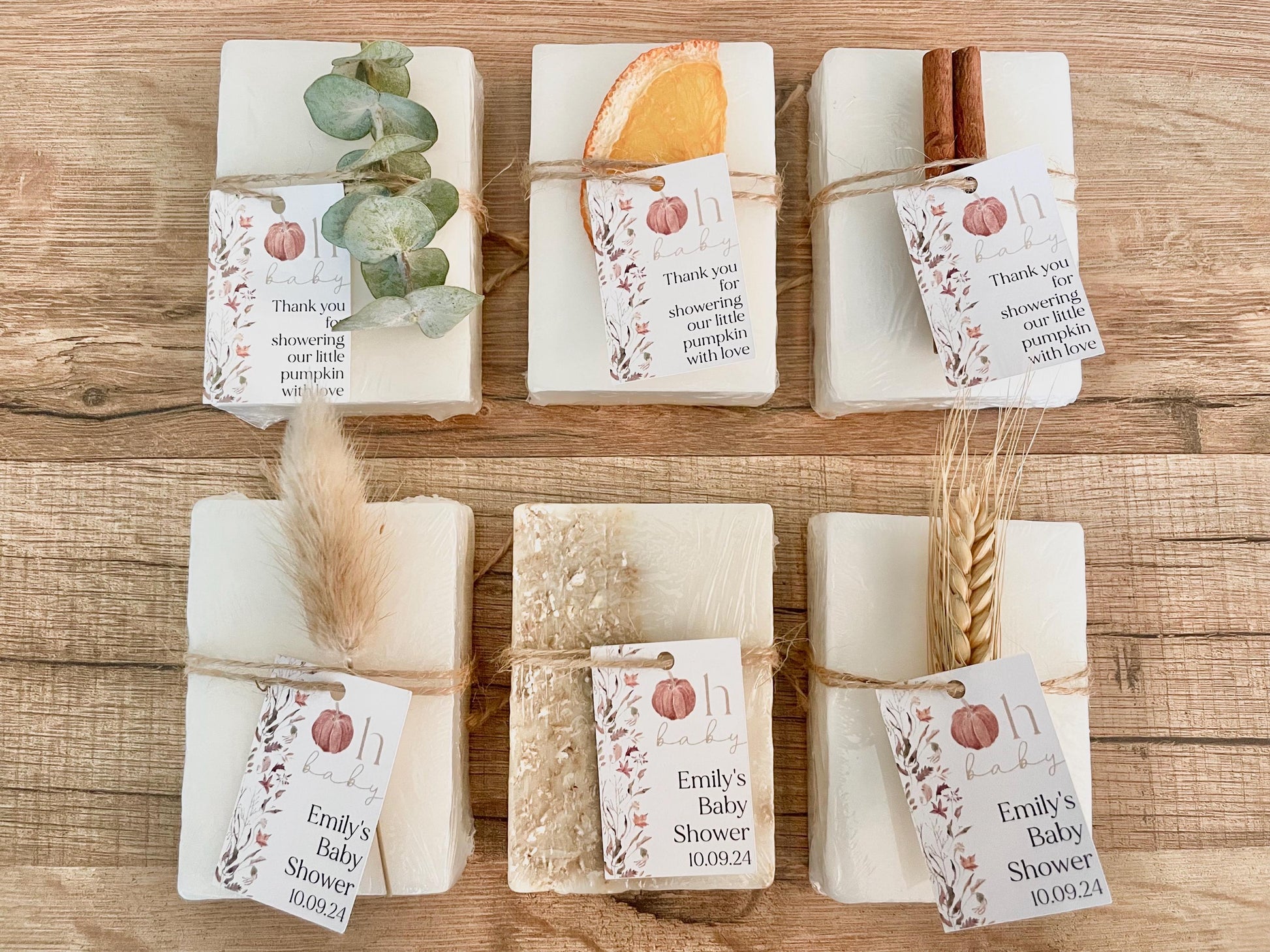 Oh Baby Fall Pumpkin Baby Shower Soap Favors