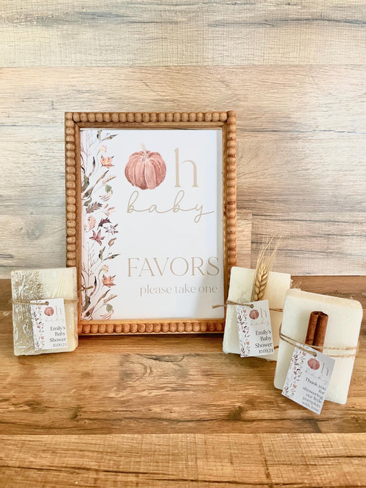 Printed Favor Sign for Fall Pumpkin Baby Shower
