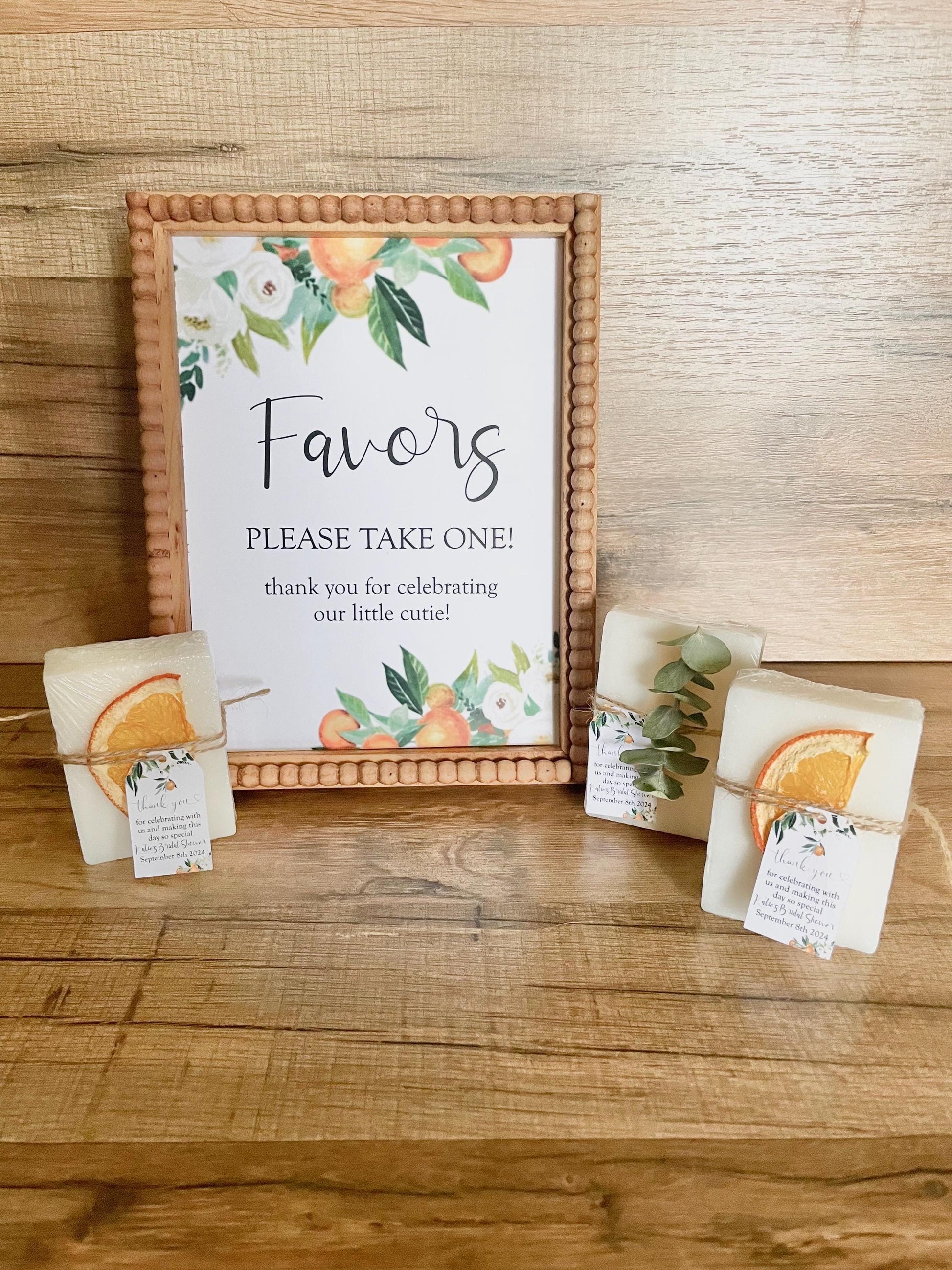 Personalized Soap Favors: A Little Cutie is on the way Baby Shower, Bridal Shower, Handmade (Set of 8)
