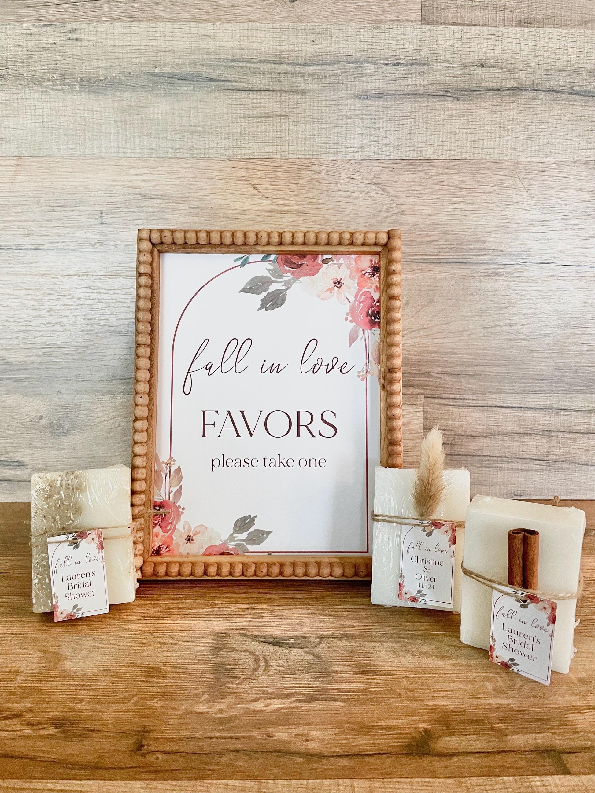 Fall in Love Bridal Shower Soap Favors set of 8