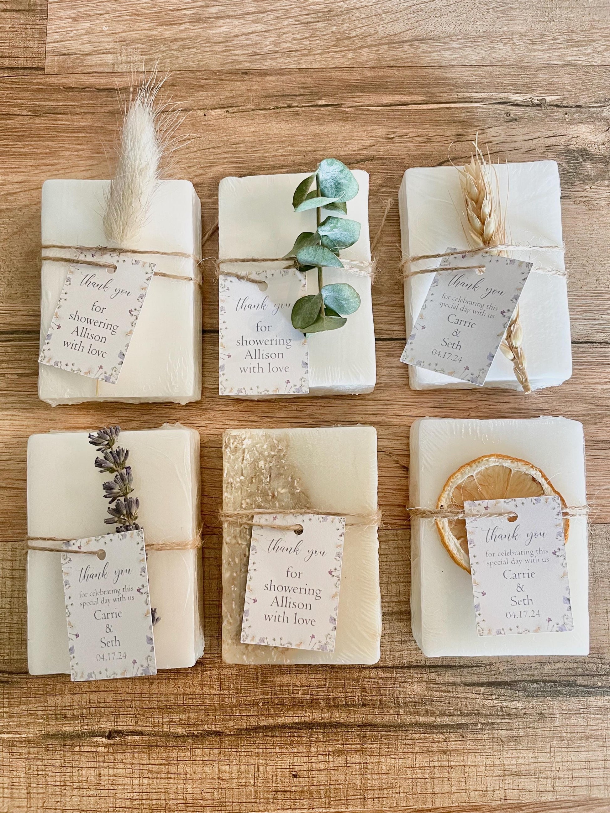 Bridal Shower Favors for Guests in Bulk Soap Favors Purple and Yellow Floral Wedding