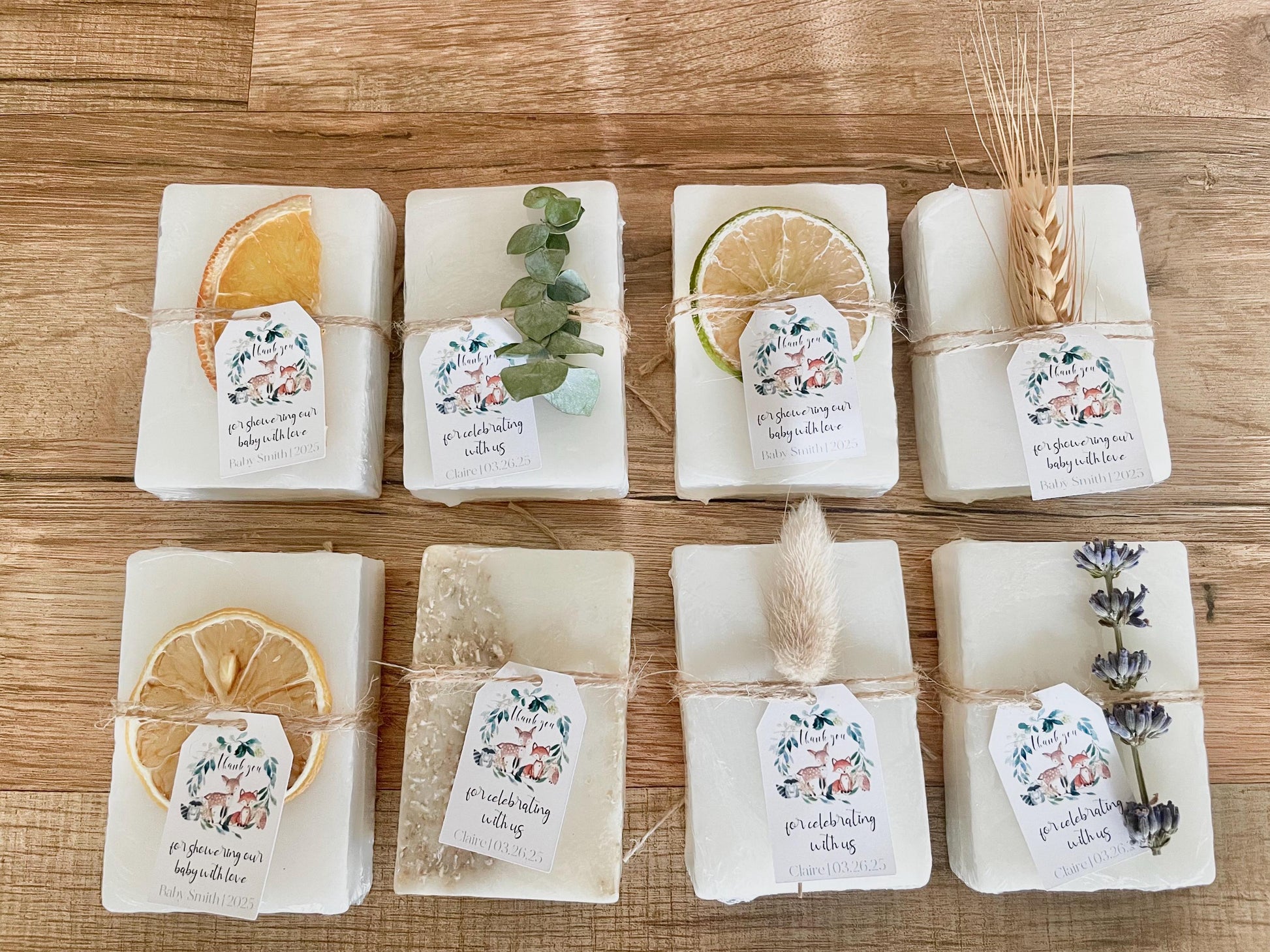 Woodland Baby Shower / Birthday Party Soap Favors Set of 8