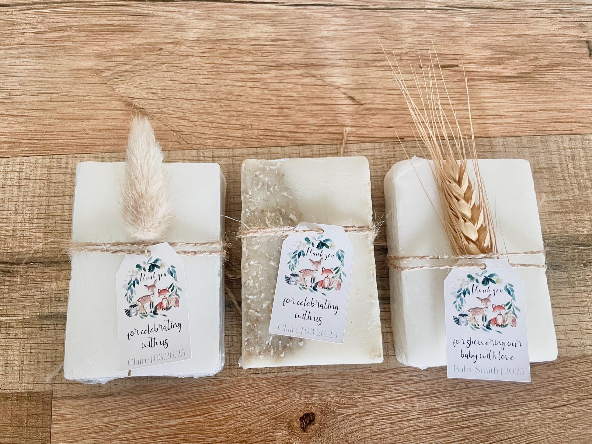 Woodland Baby Shower / Birthday Party Soap Favors Set of 8