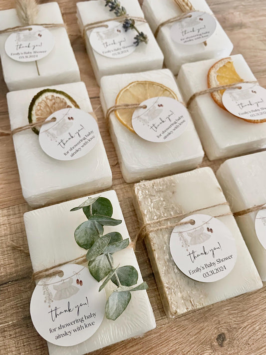 Girl Baby Shower Soap Favors – Handmade Guest Gifts with Personalized Tag